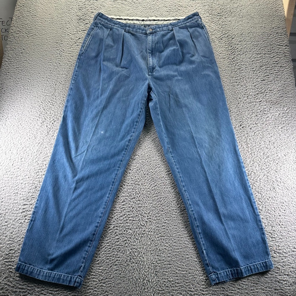 VTG Polo Ralph Lauren Jeans Mens 38x31 Blue Cotton Denim Straight Baggy Workwear